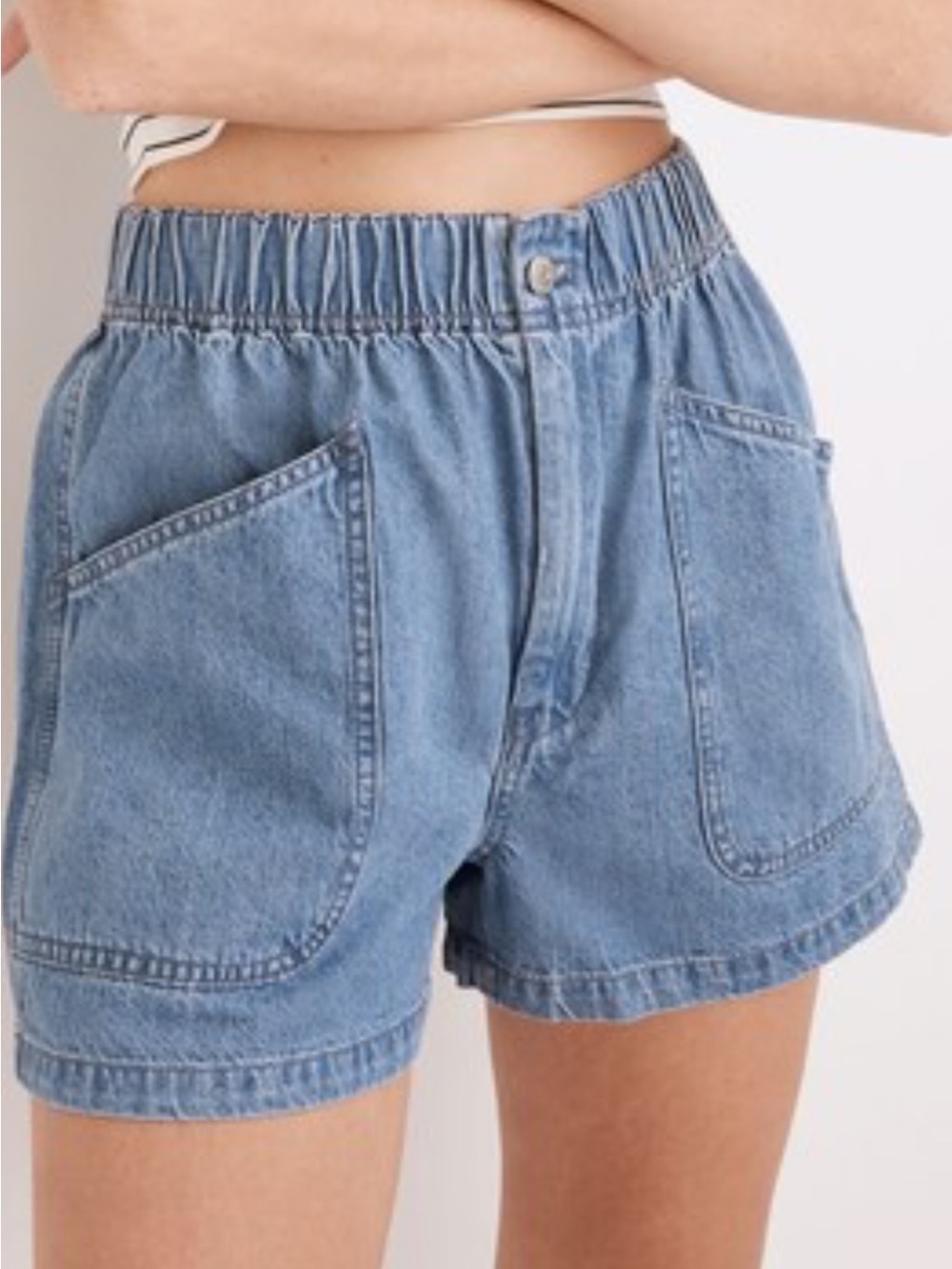 Madewell Denim Pull-On Utility Shorts in Grandfield Wash Size 27